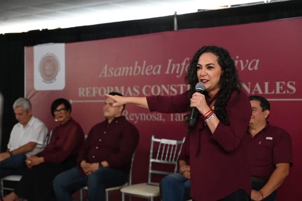 Olga Sosa Ruiz brinda Asamblea informativa sobre trabajo legislativo a pueblo de Reynosa