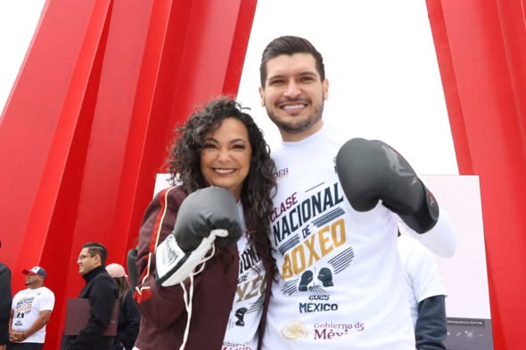 Senadora Olga Sosa y el alcalde Beto Granados se suman a la clase Nacional de Boxeo de Claudia Sheinbaum