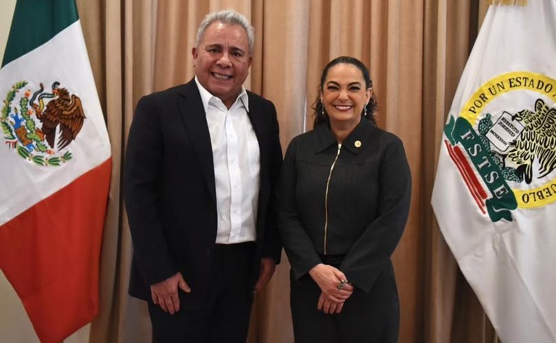 La Senadora Olga Sosa sostiene reunión de trabajo con Marco García Ayala, líder nacional de la FSTSE