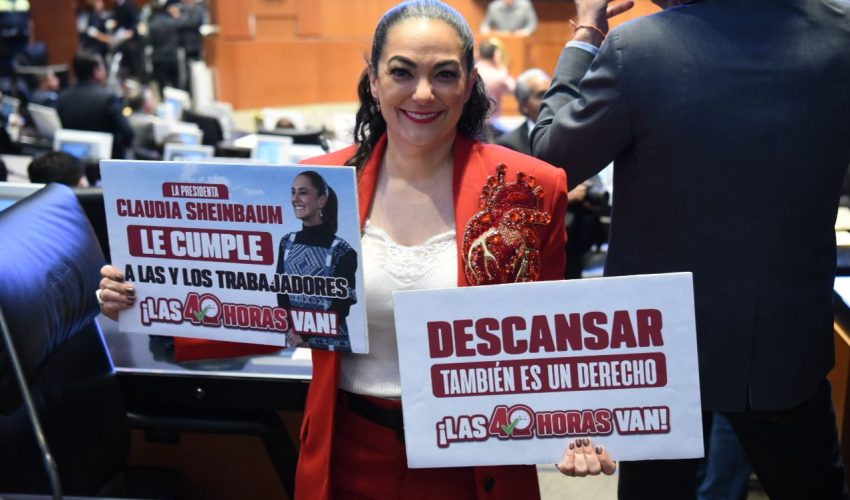 Aprobación de la reforma constitucional para reducir 40 horas beneficiará a 13.4 millones de personas trabajadoras, senadora Olga Sosa